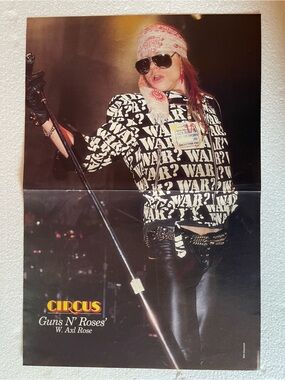 Guns N' Roses Axl Rose pinup - Black & White Graphic Design
